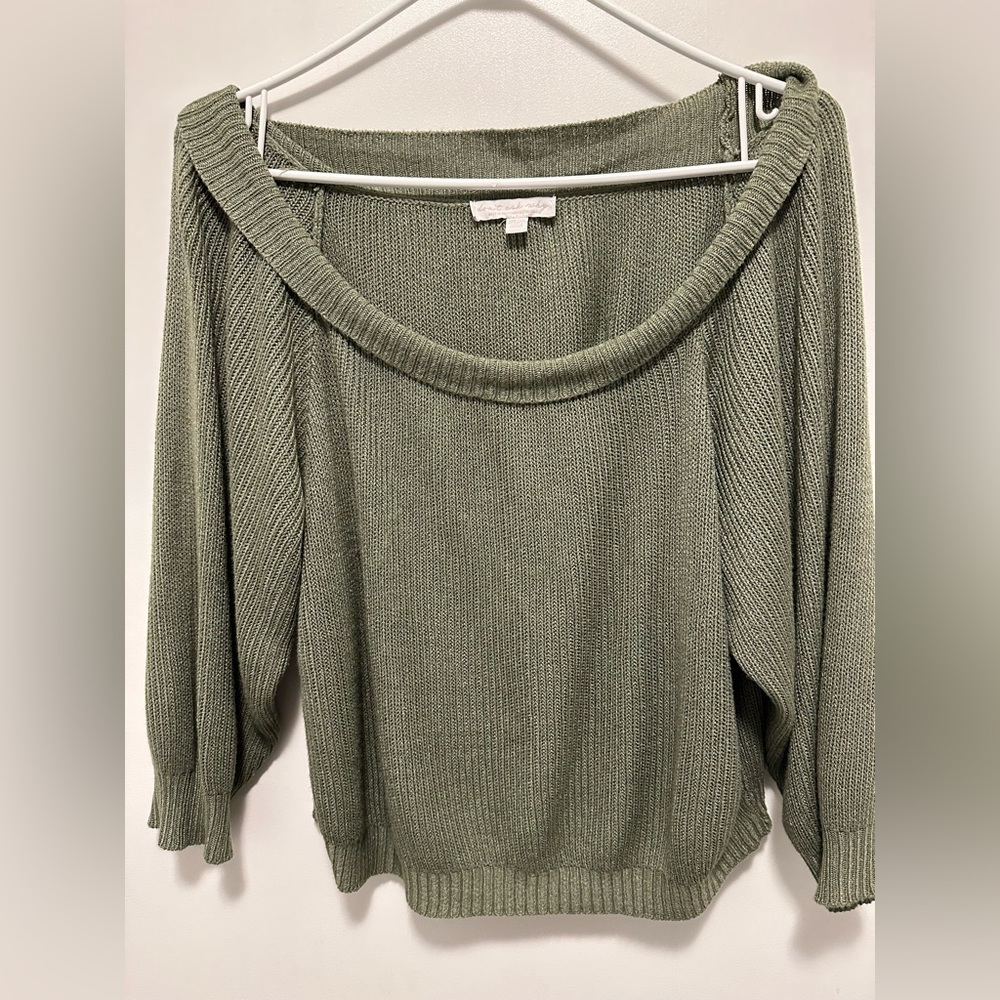 Slouch shoulder sweater.  15.5 “ from shoulder to hem.